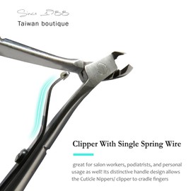 Professional Small Cuticle Nippers, Surgical-Grade Stainless Steel, French Handle, Single Spring, SUNDEN SD2802