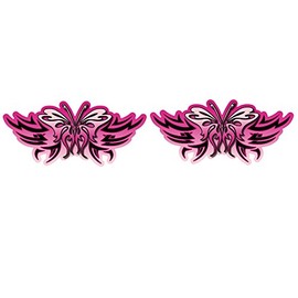 Tribal Butterfly - Bubblegum (Pink) 2pc Set - car Truck 4x4 Window Body Tailgate Decal Sticker