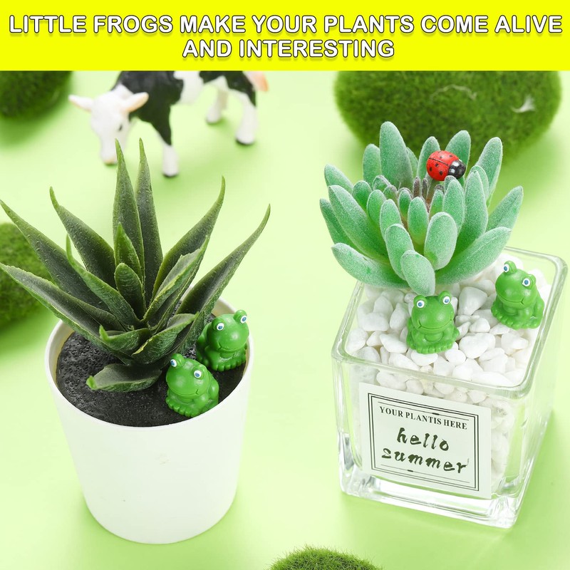EKisemio 50 Pcs Mini Frog Garden Decor | Green Frog