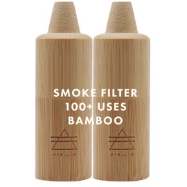 Personal Bamboo Smoke Air Filter 2 Pack - Odor and Smoke Eliminator - Travel Size Compact Filter - 100+ Uses Each