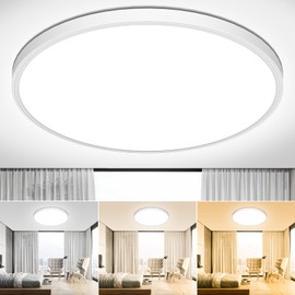 Ceiling Light LED Ceiling Light Flat Lamp - 3 Colours 3000/4000/6500 K Diameter 30 cm 24 W 2600 LM IP44 LED Lamp Ceiling Modern Bathroom Lamp Bathroom Lamp for Bathroom Bedroom Living Room Hallway