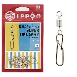 IPPON (1 Piece) Extra Fine Snap with Swivel, Made in Japan, Stainless Steel, Salkan, Value for Fishing, Set of 10 (M Size, 10 Pieces, Strength: 90 lbs (41 kg) / Compatible with Guide Holes 0.2 inches
