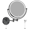 Rocollos 9" Plug-in Wall Mounted Lighted Makeup Mirror 1X/10X Magnification,