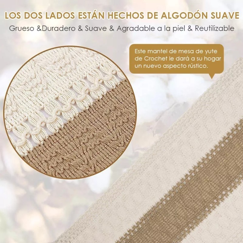 HomeChi Camino De Mesa Tejido A Mano Con Borlas Vintage