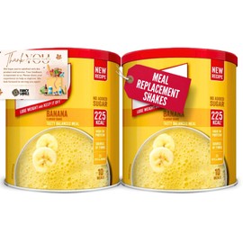Meal Replacement with SlimFast Banana Meal Shake Powder 10 Servings 365g Pack of 2 Bundle with Fancy Labels Thank You Card | Healthy Shake for Balanced Diet Plan with Vitamins and Minerals