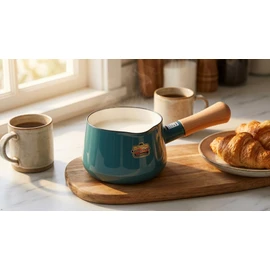 Fuji Enamel Paint Finish Milk Pan Smoke Blue 12cm Solid SD-12M SB