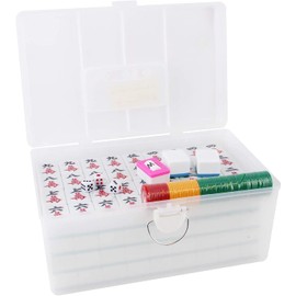 X - Juego grande de 144 azulejos de guangdong chino, 1.5 x 1.2 x 0.9 pulgadas, juego de juego fácil de leer, juego completo, regalo/cumpleaños (Mah-Jongg, Mah Jongg, Majiang) (verde zacate)