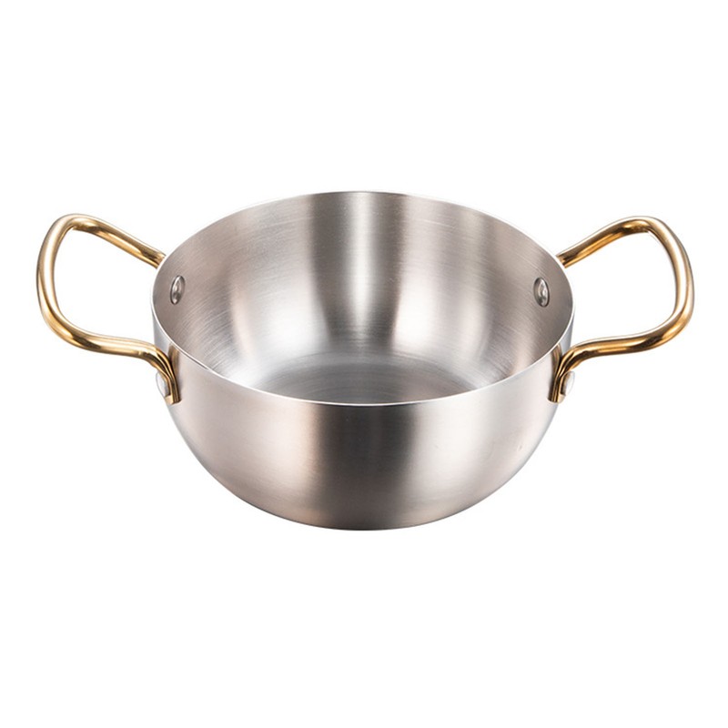 Korea Ramen Pot Stainless Steel Double Handle Fast Heating Ramen