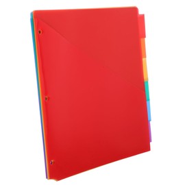DOITOOL 6pcs Color Tabbed Binder Dividers Plastic File Dividers with Insertable Tabs for Ring Binders Document Protectors for Office School Meetings