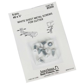 Amerimax Sheet Metal Screws 3/8 " L White 8/Carded