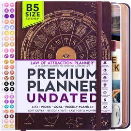Life Planner - Undated Deluxe Weekly, Monthly Planner, a 12 Month Journey to Increase Productivity | Life Organizer, Gratitude Journal, Agenda Planner, To Do List, Gift Box & Stickers - Start Anytime