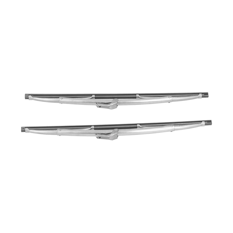 12in/30.48cm Front Windshield Wiper Blades Stainless Steel Polished Silver Universal
