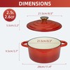 Parmedu Cast Iron Dutch Oven with Lid: 2.6 QT Small