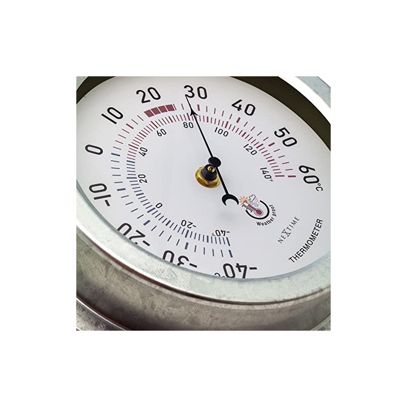 NeXtime Outdoor Thermometer Diameter 22 cm Metal Galvanised "Lily"