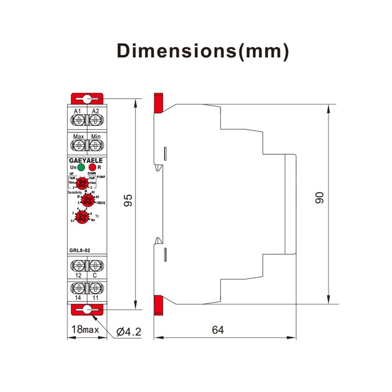 GAEYAELE GRL8 Liquid Timer Control Relay Electronic Liquid Level Controller