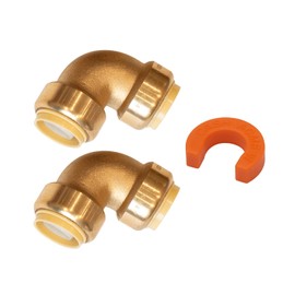 Sharkbite 1/5,1 cm Codo (2) u248lfa acoplamiento 2 unidades y accesorios de desconexión Clip, latón sin plomo de encaje a presión para el Residencial y aplicaciones comerciales Fontanería