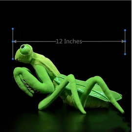 FRANKIEZHOU Simulation Green Chinese Mantis Plush,Mantis Stuffed Animal, Plush Toy,Soft Toy,Stuffed Toy,Cuddly Toys,Gifts for Kids,12 Inches Long