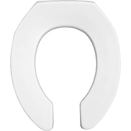 BEMIS 2055CTJ 000 Commercial Heavy Duty Open Front Toilet Seat without Cover that will never loosen & Reduce Call-backs, ROUND, Plastic, White