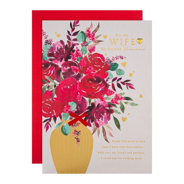 Hallmark Valentine's Day Card for Wife - Classic Bunch of Flowers Design