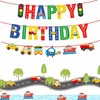 Transportation Happy Birthday Banners Car Bus Train Plane Ship Helicopter