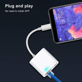 PUSOKEI USB C to Ethernet Adapter, USB C to RJ45 Gigabit Ethernet 100M LAN Network Adapter, Supports PD Fast Charging, Compatible with iOS/Android Computers, USB C Device