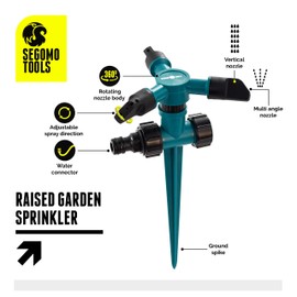 Segomo Tools 360 Degree Raised Rotating Garden Lawn Water Sprinkler Irrigation System - GSR1