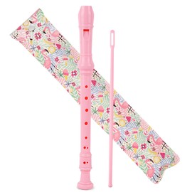 Czzmy Recorder for Children, Beginners, Soprano, German Fingering, 8-Hole Flute for Adults, Recorder with Case, Cleaning Pen and Instruction Manual (2-Flamingo)