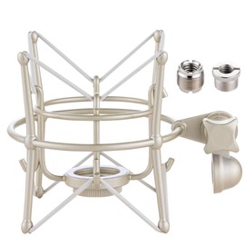 Xereizo Microphone Shock Mount, Metal Universal Mic Holder Spider Recording Mic Shockmount Stand Compatible with Many Condenser Mics for AT2020 Blue Bird BabyBottle Spark etc.