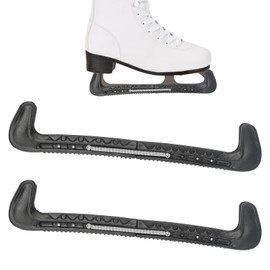 DELAESI Ice Skate Guards 1 Pair Ice Hockey Blade Guards Adjustable Ice Skate Blade Covers Sports Hard Skate Guards for Kids Adults Figure Skates (Black)