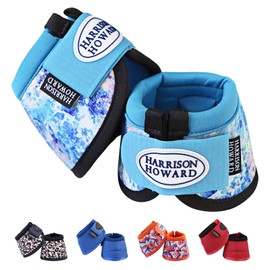 Harrison Howard Horse Bell Boots Overreach Bell Boots No-Turn Bell Boots for Horse-Sturdy Protective Hoof Boot