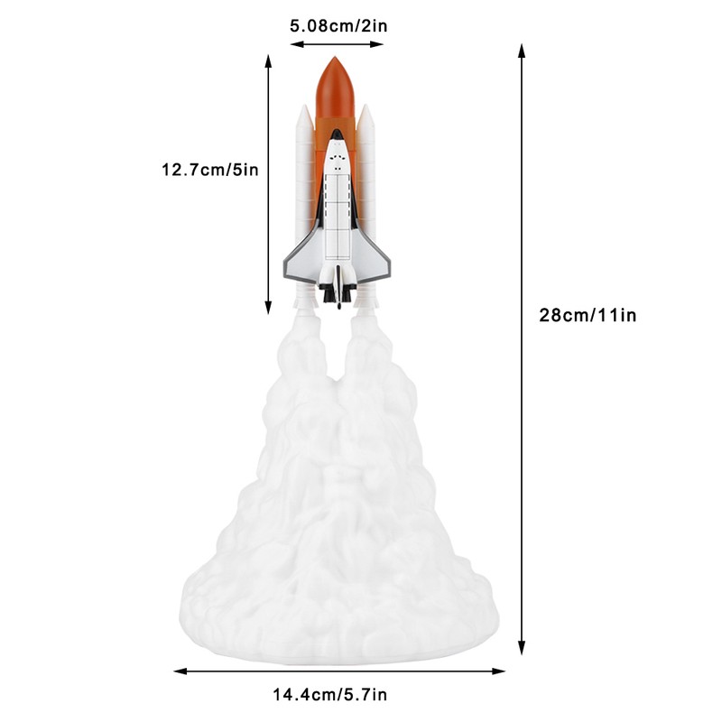 3D Printing Space Shuttle Lamp USB LED Children Baby Night