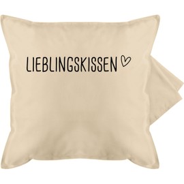 Kissenbezug - Statement - Geschenk Kissen Lieblingskissen Geschenke Kissen mit Spruch I Lieblingskissen Sprüche Geschenk Dekokissen I Zierkissen mit Spruch Sofakissen - 50 x 50 cm - Beige Natur