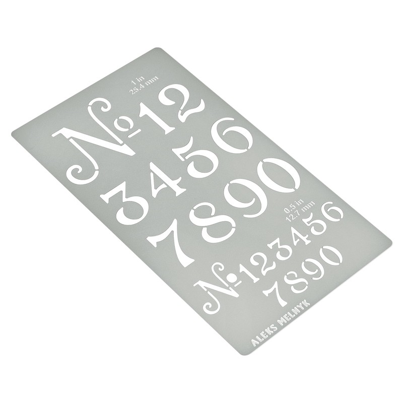 Aleks Melnyk No.452 Metal Stencil, Small Number Stencil, Size 1in