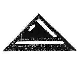 TOOLSTAR Triangle Ruler 7 Inch Aluminum Alloy Triangle Ruler Protractor High Precision 90 Degree Measuring Tool for Engineers Carpenters (Metric)