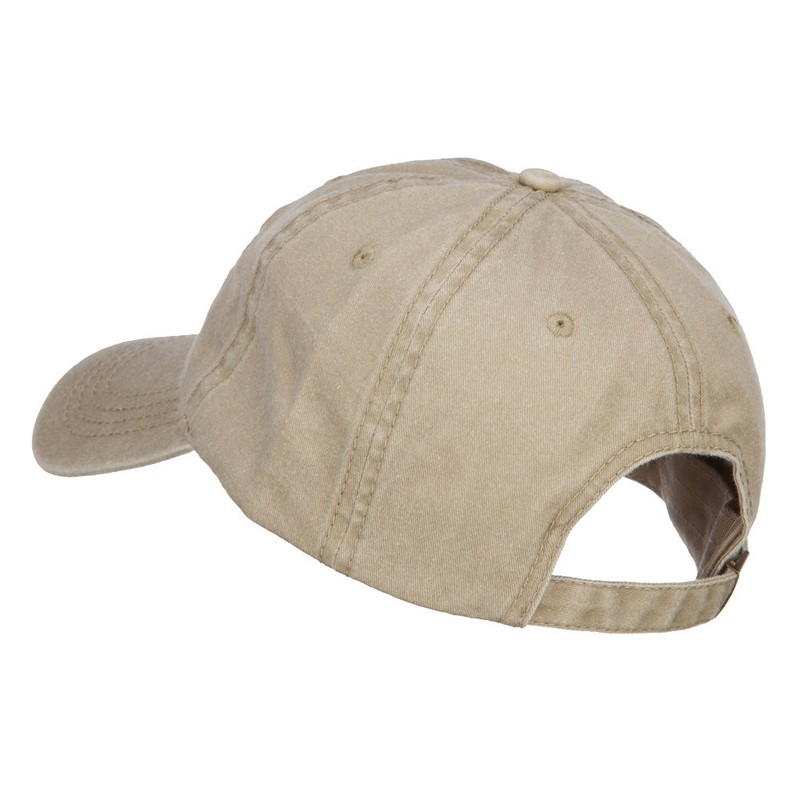e4Hats.com Navy Veteran Letters Embroidered Washed Cap - Khaki OSFM