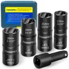 Thinkpro Lug Nut Removal Tool,5 piece Wheel Lock Remover Kit，Double