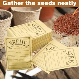 150 Pcs Seed Envelopes, Resealable Seed Packets Envelope Self Adhesive Sealing Seed Saving Envelopes Small Brown Paper Seed Storage Envelopes 3.1x4.7 Inch for Collection of Flower Vegetable Seeds