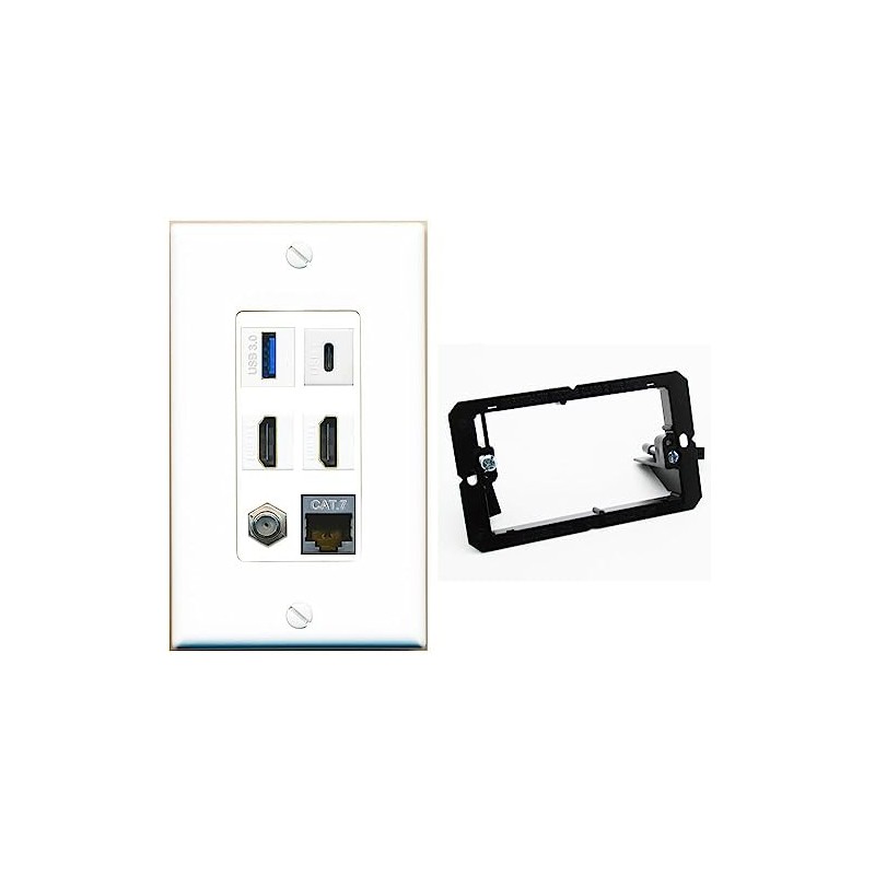 RiteAV USB 3 USB C 2 HDMI Coax Cat7 Wall