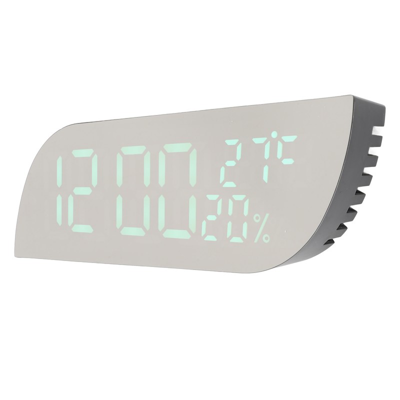 Digital Alarm Clock Multifunction Innovative Silent Temperature Humidity LED Mirror