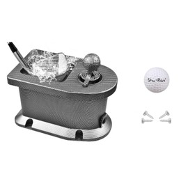 Shu-Ran Golf Cart Ball Washer and Club Cleaner Kit for EZGO, Club Car, Yamaha, Advanced EV, Star EV, Universal & Detachable, Carbon Fiber Black