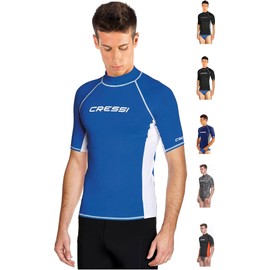 Cressi Men's Lycra Skin Short Sleeve Rash Guard UV Sun Protection (UPF) 50+, Blue, XS/1 (32/34)