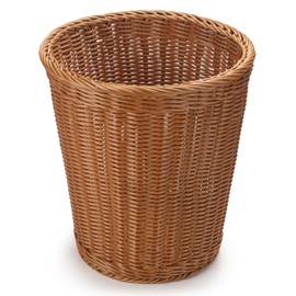 CESTATIVO Wicker Waste Basket, Hand Woven Trash Can, Imitation Rattan Garbage Basket for Bedroom, Bathroom, Kitchen, Living Room (Round)