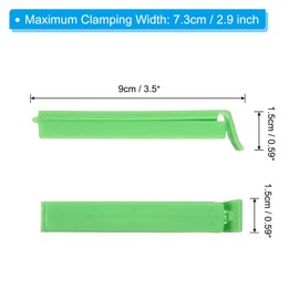 PATIKIL Sealing Clips 3.5 Inch, 10 Pack Reusable Plastic Bag Clamp Sealer for Home Kitchen Food Storage, Green