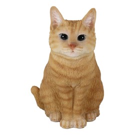 Ebros Gift Adorable Fat Feline Orange Tabby Cat Kitten Sitting Figurine 7.5" Tall Kitty Cats Collectible Decor