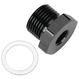 Podavelle M18x1.5 Male Metric to 1/8 NPT Female Oil Pressure Sensor Adapter Fitting Reducing Bushing Aluminum Black