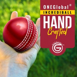 ONEGlobal Incrediball Soft Practice Cricket Ball | Outdoor & Indoor Soft Rubber Cricket Ball With Core & Stitched Seam | For Honing Skills & Family Fun (6-Red)