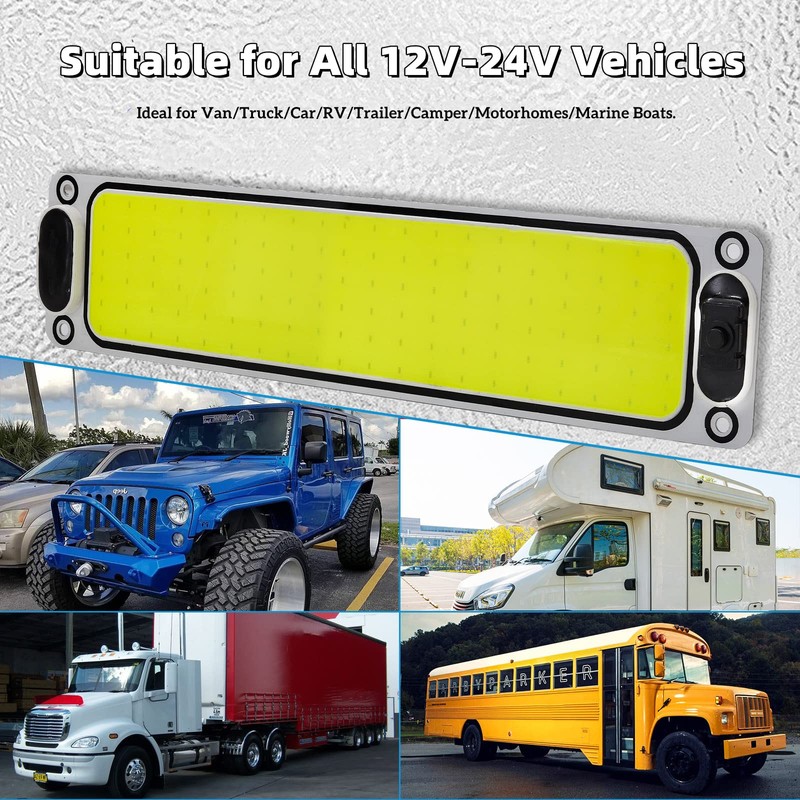 NWpangu Car Interior Light Panel 12V/24V COB Dome Ceiling Lights