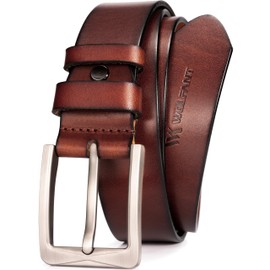 WOLFANT Full Grain Leather Belt,100% Italian Real Solid Leather