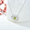 Gnteey Natural Peridot Necklace 925 Sterling Silver 7X5 mm Pear
