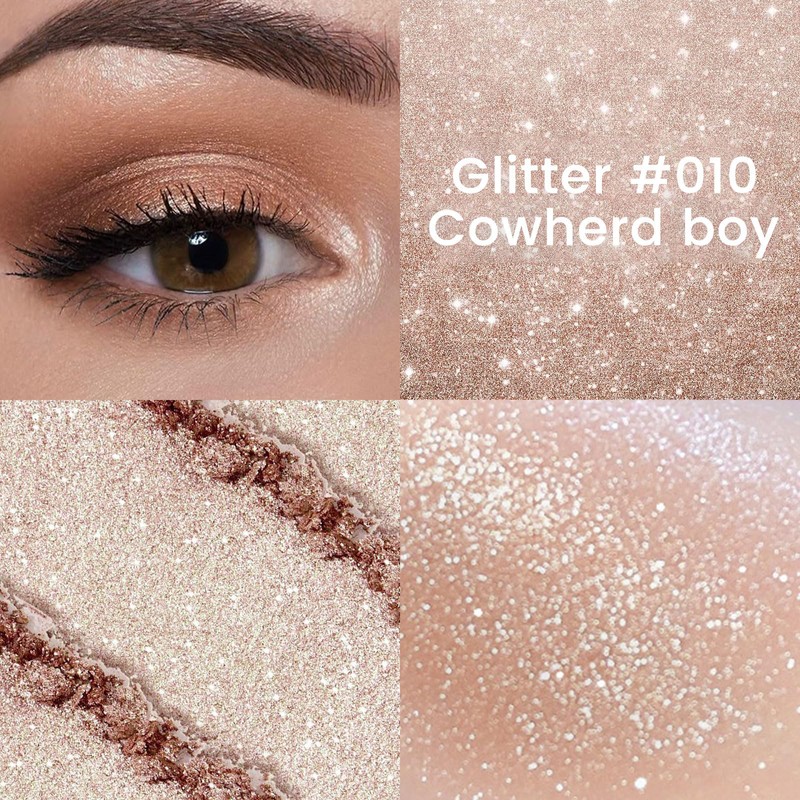BelleVive Glitter Eyeshadow, Light Eyeshadow, Pressed Glitter Eyeshadow, Glitter Matte